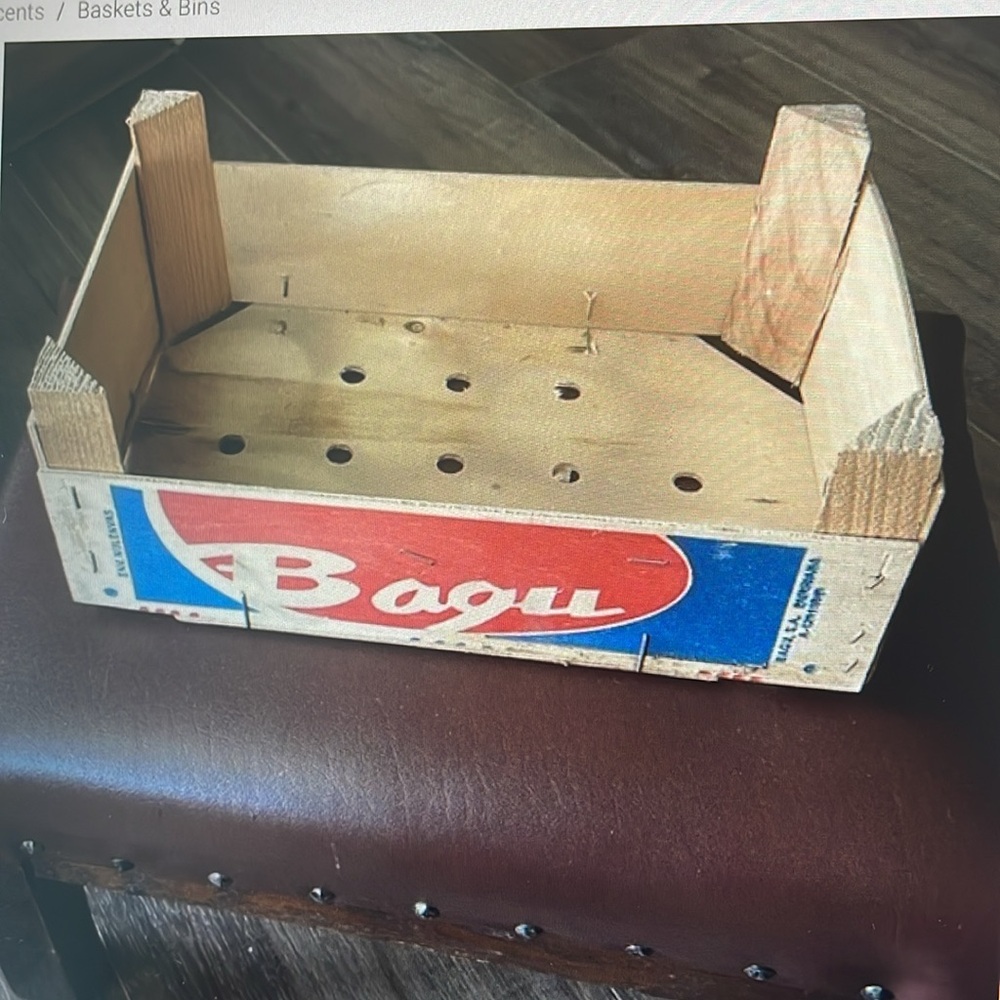 VTG Bagu Burriana Wood Fruit Crate Box Wooden